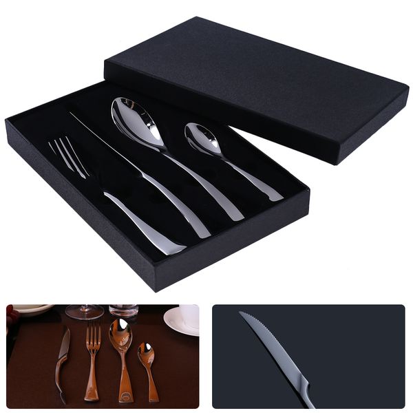 

4pcs stainless steel knife fork spoon luxury cutlery dinnerware tableware