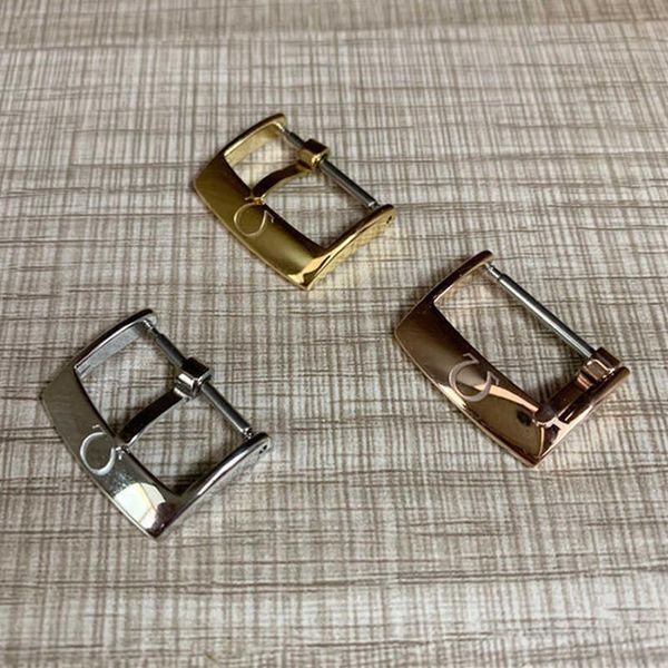 

metal pin buckle 16mm 18mm 20mm for omega seamaster watch accessories belt buckle strap insurance buckle stainless steel clasp303y, Slivery;black