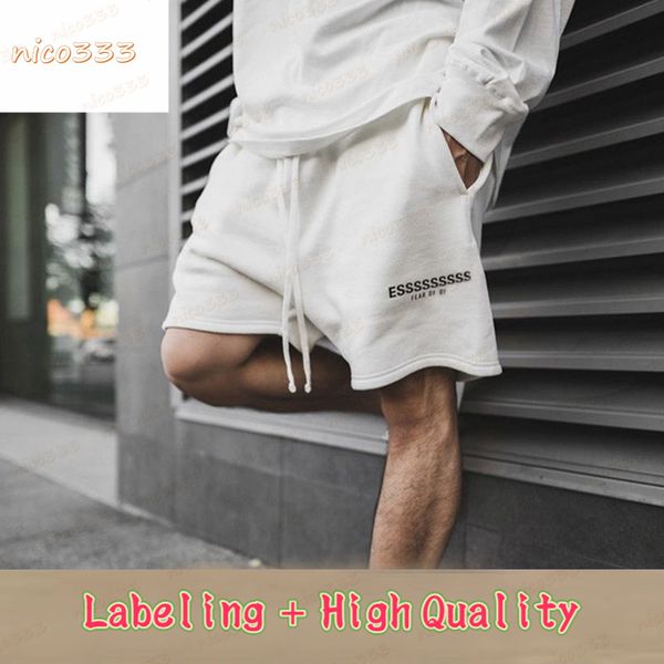 

repeat line ess tide brand shorts cotton large yards ng couple loose men and women five-point pants, White;black