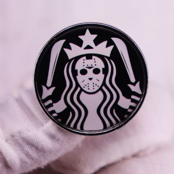 

mermaid jason disguised killer brooch badge, Blue