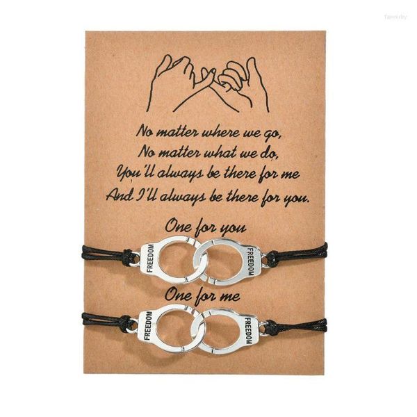 Bracelets de charme oficiais feitos à mão algemaram liberdade justiça moda amizade casal amante kit unisex Fawn22