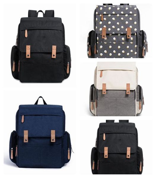 Modas de mamãe clássica bolsas de nylon Landuo Mãe Maternidade Backpack Backpack grande zíper úmido Volume seco Sacos de viagem ao ar livre Organizador Multi Functy Stackers