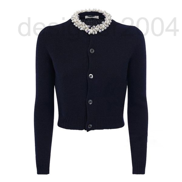 

women's sweaters designer xiaoxiang 20 early autumn black wool rhinestone hand beaded knitted cardigan slim fit casual short sweater fe, White;black