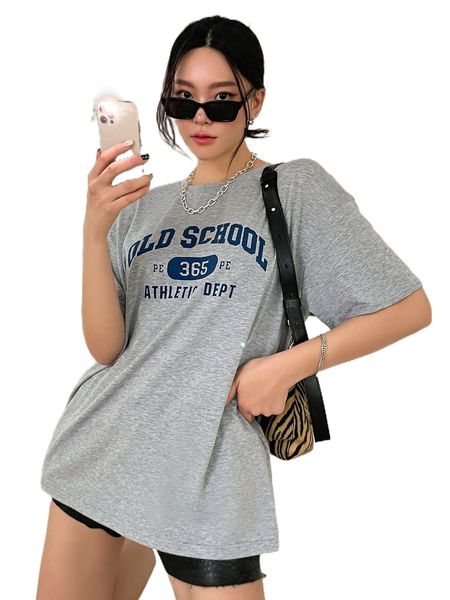

dazy letter graphic drop shoulder tee m1ei#, White