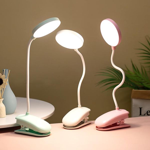 Lâmpadas de mesa Multifunction LED CLAMP Lâmpada de mesa flexível Gósoneck toque clipe de escurecimento para o escritório da cama e computador