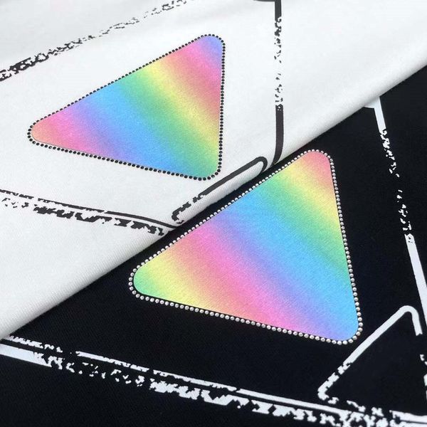 

2022 designer men black t shirts fashion france letter gradient printing craft logo short sleeves white t-shirts man shirts women sweater co, White;black