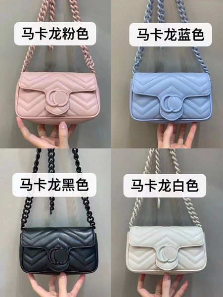 

Top Tier Quality Women Bags Calfskin Matelasse Super Mini Purses Crossbody Shoulder Chain Bag Classic Chevron Quilted Ladies Clutch Handbags Macaron Color, Dust bag