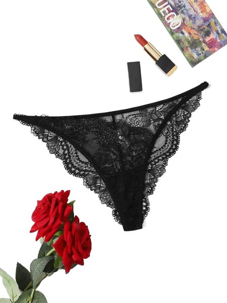 

floral lace panty c9kc#, Black;red