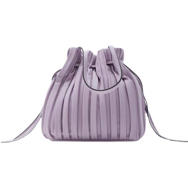 

funmardi summer pleated bucket bags luxury handbag leather shoulder bags drawstring small crossbody bag wlhb2431 220520