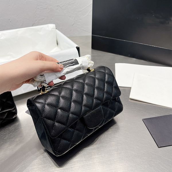 

2023 fashion woman luxurys designers bags leather caviar chain bag black 20cm flap women's channelity shoulder crossbody tote eghy