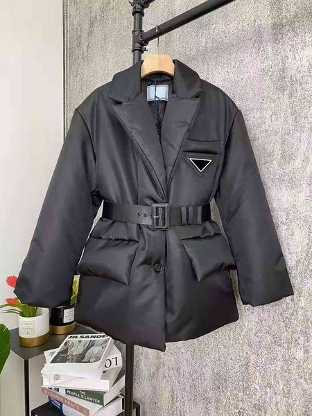 

womens jacket down coats winter long coat fashion style with belt corset lady slim jackets pocket outsize warm, Black