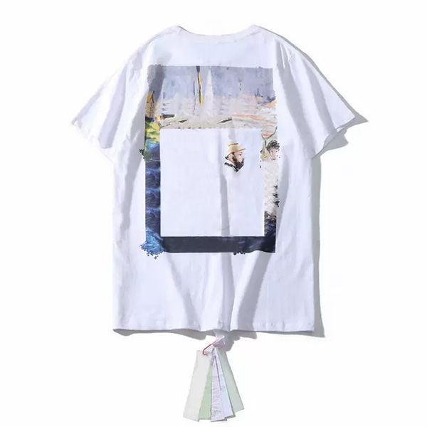 5A Mens Design T Shirts Kit Uomo Donna Ragazzo Fashion Dress Estate Colore Maniche Tees Camicia da vacanza Stampa casual Freccia Nero Bianco T-shirt di marca di alta qualità