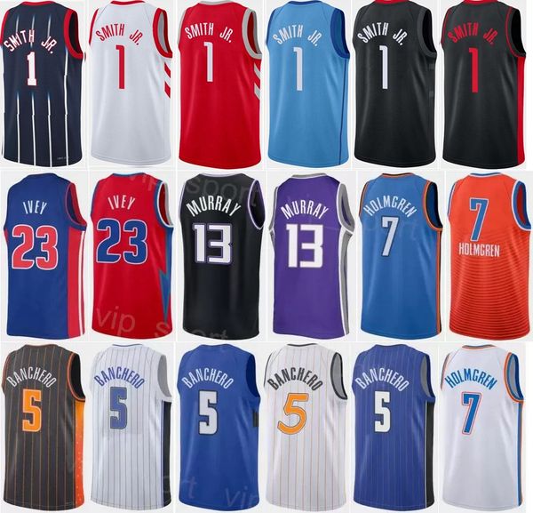 Печатный драфт Men Basketball Jersey Jabari Smith Jr 1 Paolo Banchero 5 Chet Holmgren 7 Keegan Murray 13 Jaden Ivey 23 Tari Eason Jalen Duren Custom Number