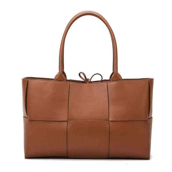 

bag women 2022 hand woven soft leather texture tote advanced simple leisure handbag