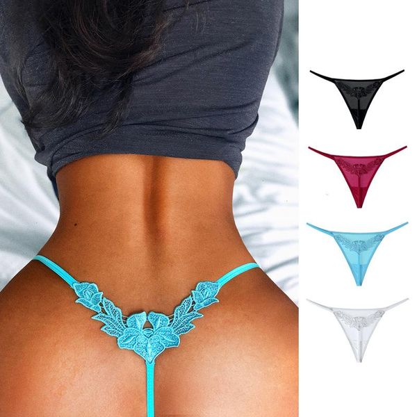 

water soluble flower panty thong ultra-thin peach hip temptation t-shaped panties underwear women, Black;pink