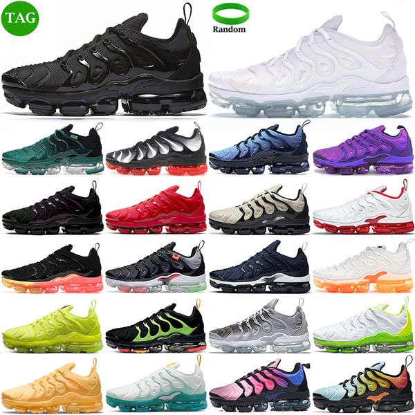 air vapormax tn plus running shoes mens trainers Triple Black White Psychic Pink Dark Stucco Cool Grey Bred outdoor sports sneakers size 36-47