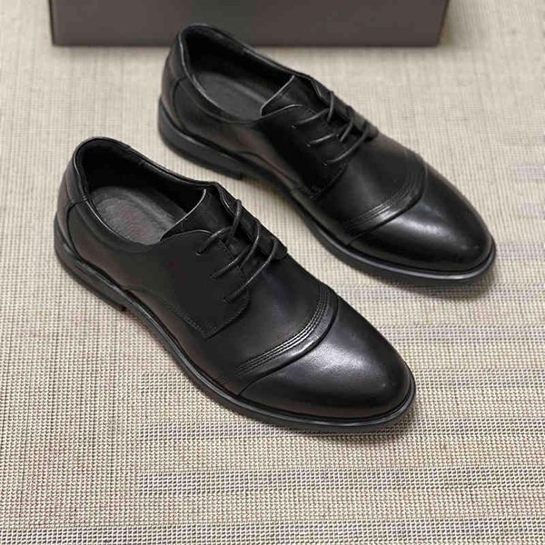 Платья обувь новая деловая повседневная мужская кожаная обувь Черно-белая мужчина.