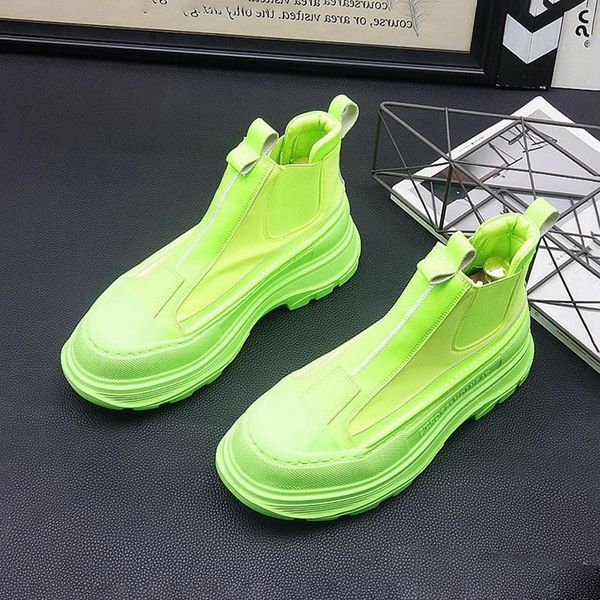 

new designer men's thick bottom heighten casual flats platform punk rock shoes zapatos hombre sports walking out office sneakers, Black