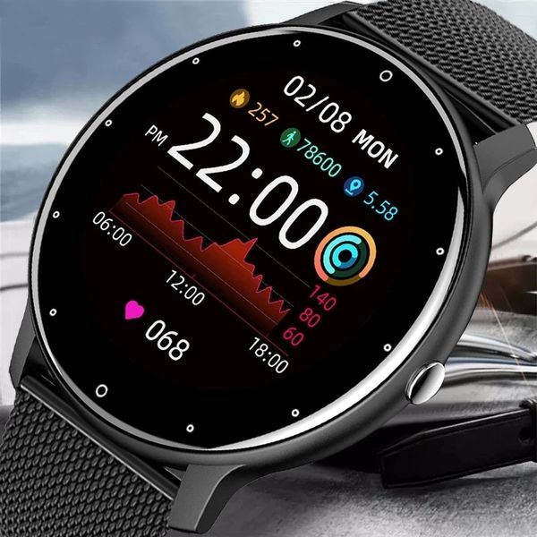 2022 ZL02 Homens Mulheres Smartwatch Bluetooth Imper impermeável rastreador de fitness rastreador de fitness watch bracelete para iPhone e Android