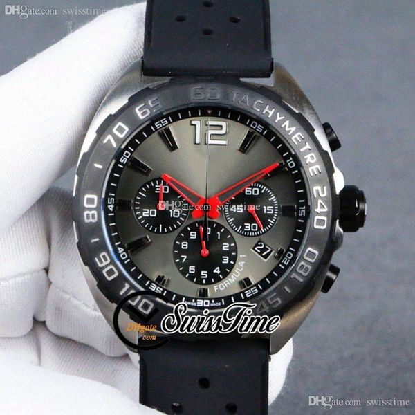 

sale formula 1 f1 f one caz1110 miyota quartz chronograph mens watch steel case gray black dial stick markers rubber strap satch sttg swisst, Slivery;brown