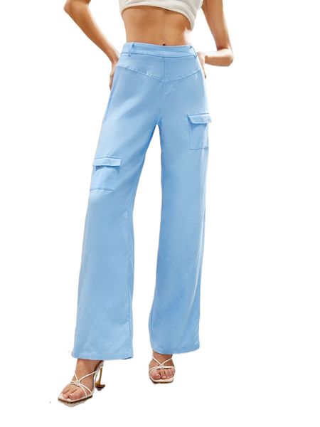 

x anthony vanderwoo solid flap pocket pants e65t#, Black;white