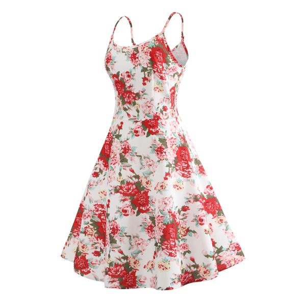 

women's causal sleeveless floral adjustable straps dresses #jy12280, Black;gray