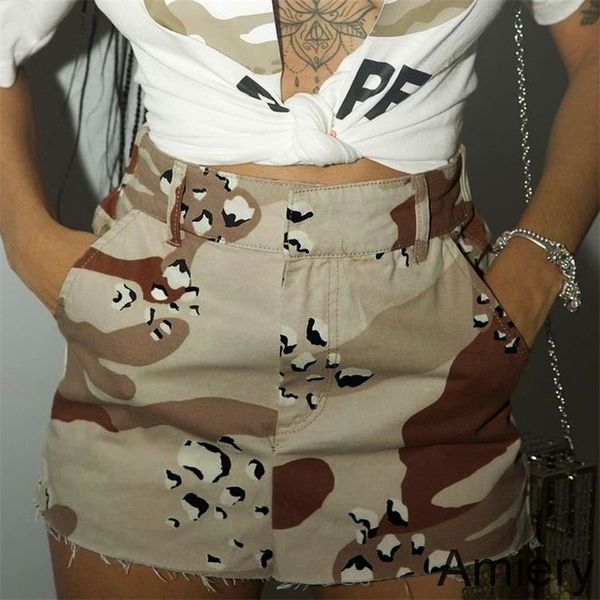 

women's skirt short skirt camouflage tassel pocket zip skirt spring summer 2022 new fashion clothing xs-l, Black