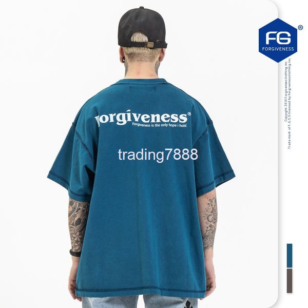 

men's t-shirts fg menswear | spring and summer national fashion small print solid color reverse wear large loose t-shirt o5dh, White;black