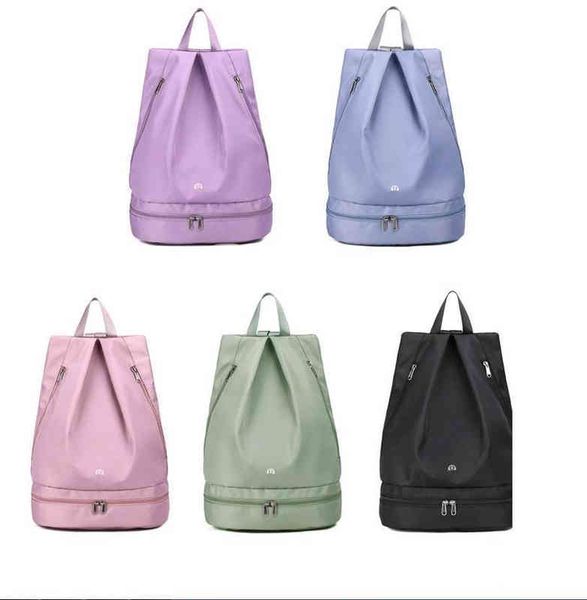 

lulu sacks bags backpack women's independent shoes dry wet separation waterproof fitness sack bag travel training storage bag-869 p3j9