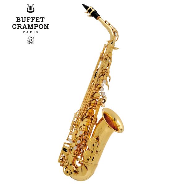 Buffet EB Alto Saxofone Novo Chegada Brass Gold Lacquer Music Music Instrument E-flat Sax com acessórios de caixa