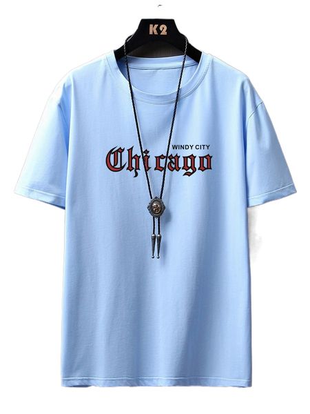 

men letter graphic drop shoulder tee m62d#, White;black