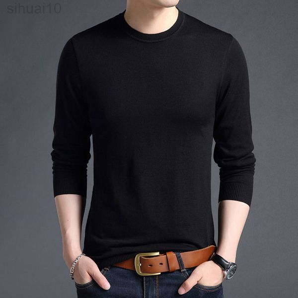 Neue Mode Herbst Winter Männer Dicke Pullover Männlich Casual Oansatz Feste Farbe Langarm Korea Stil Warme Pullover D211 L220801