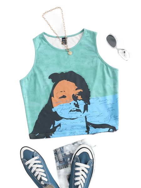 

figure graphic tank 380a#, White