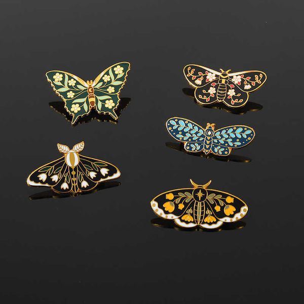 spilla a farfalla fine design di nicchia accessori per colletti con distintivo in metallo animale di fascia alta