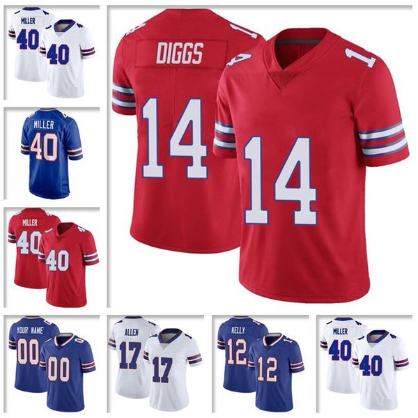 

fans josh allen jersey von miller stefon diggs dawson knox o.j. howard micah hyde bruce smith tre'davious white custom american footbal, Black