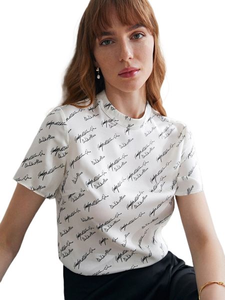 

motf premium silk printed mock neck t-shirt j4n0#, White