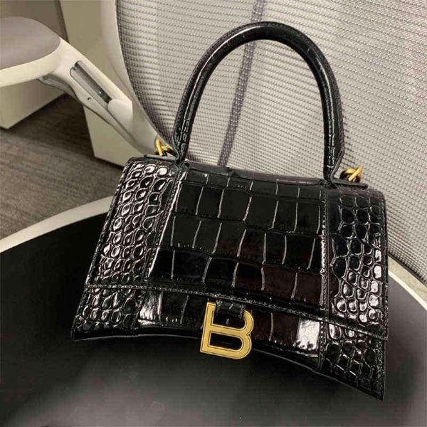 

designer balencaigass handbag bag 2022 new high version b hourglasss bag crocodile single shoulder diagonal handbag fashionable leather wome