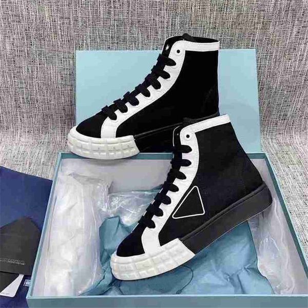 

2021 high low sneakers canvas wheel stitching lerren stylist shoes cassetta flat men women casual shoe fabric runner trainers box, Black