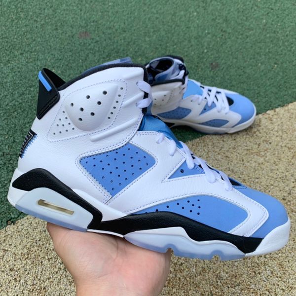 

basketball shoes jumpman 6 6s unc white university blue men sports sneakers outdoor shoe with original box