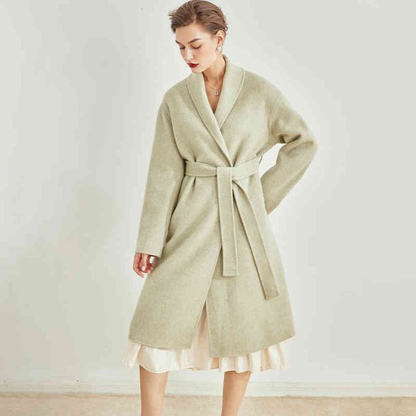 

women's suits blazers spring festival does not close and city max bathrobe pure wool double-sided tweed coat women's, White;black