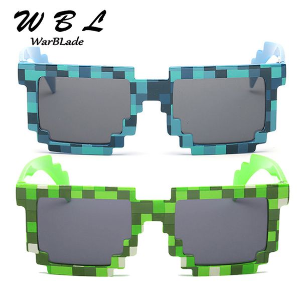 Warblade Fashion Vintage Square Glasses Novidade Mosaic Sun Unisex Pixel Sunglasses Trendy Baby Sunglass 220705