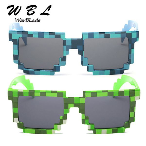 

warblade fashion vintage square glasses novelty mosaic sun pixel sunglasses trendy baby sunglass 220705, Blue