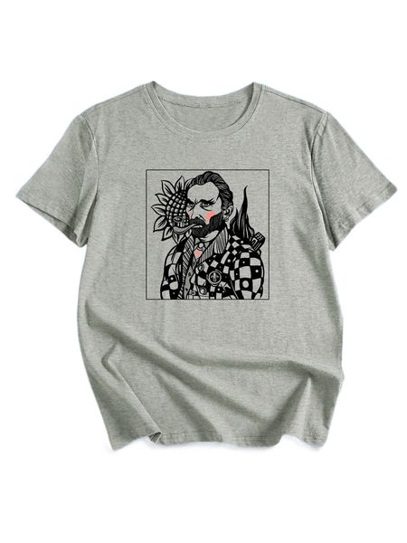 

romwe x guai guai figure graphic tee c7vo#, White