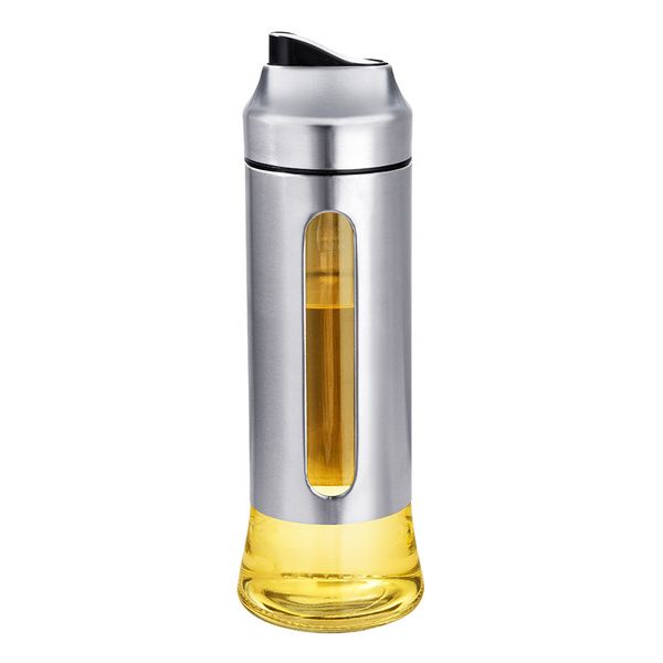 Dispenser per bottiglia di olio da 500 ml per cottura di aceto d'oliva, contenitore per salsa a tenuta stagna, ampolla in vetro da cucina ad alta borosilicato