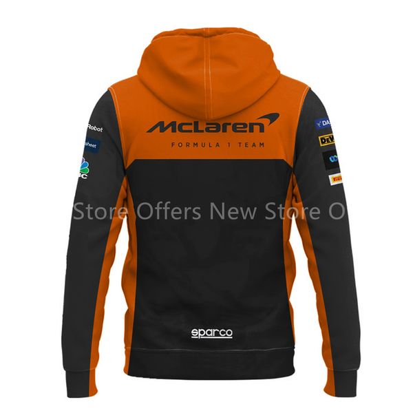 F1 McLaren Hoodie Formula One Takım Racing Araba 3d Körfez Baskı Erkek Kadın Moda Fermuarı Kazak Çocuk Ceket Bahar Ceket6tt1