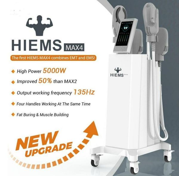 

2021 ems stimulator body shaping muscle build system hi emt pro-max electromagnetic hiem t machine 4 handles with rf muscles building stimul