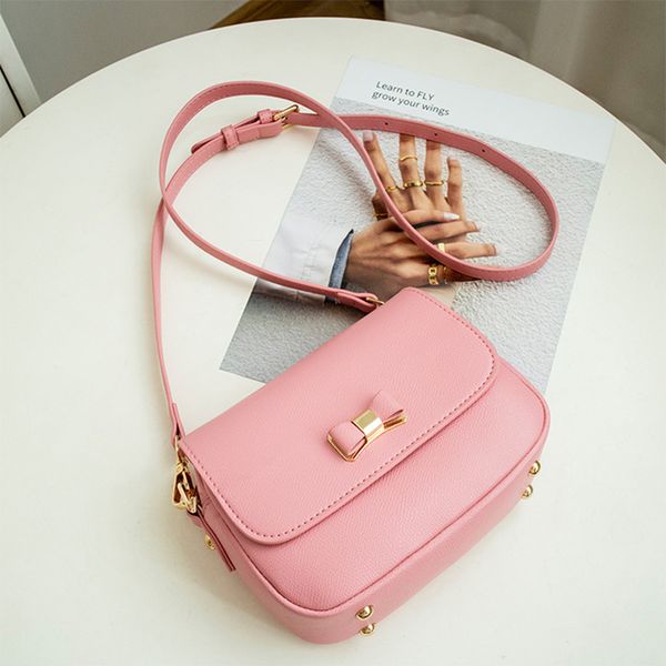 

mini ladies shoulder bag pu leather messenger bag metal hardware womens handbag wallet