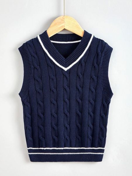 

toddler boys cable knit cricket sweater vest she02, Blue