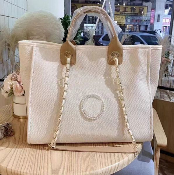 

brand classic designer ch beach bags canvas pearl evening bag luxury portable shopping large capacity handbag women handbags label backpack