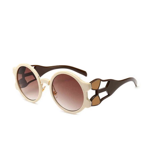 

12us new modern round double hinge dign sunglass fashion street p ocean sunglass, White;black